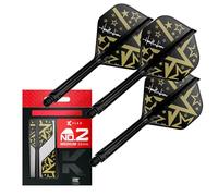 Target Japan Hot Shot K Flex Dart Flights and Shafts System, No.2 | Pack of 3 kflex All In One Flight, Player Edition Harith Lim Darts Accessories | K-Flex Dart Stem - Medium (33mm)