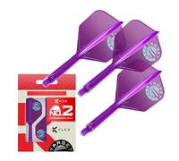 Target Japan K Flex Dart Flights and Shaft System, No.2 | Pack of 3 Kflex All In One Flight, Purple Limited Edition Darts Accessories | K-Flex Dart Stem - Intermediate (26mm)