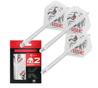 Target Japan K Flex Dart Flights and Shaft System, No.2 | Pack of 3 Kflex All In One Flight, White Paul Lim Darts Accessories | K-Flex Dart Stem - Medium (33mm)