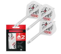 Target Japan K Flex Dart Flights and Shaft System, No.2 | Pack of 3 Kflex All In One Flight, White Paul Lim Darts Accessories | K-Flex Dart Stem - Intermediate (26mm)