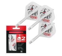 Target Japan K Flex Dart Flights and Shaft System, No.2 Standard/No.6 Shape | Pack of 3 Kflex All In One Flight, White Paul Lim Darts Accessories | K-Flex Dart Stem - Short/Intermediate/Medium