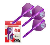 Target Japan K Flex Dart Flights and Shaft System, No.6 | Pack of 3 Kflex All In One Flight, Purple Limited Edition Darts Accessories | K-Flex Dart Stem - Intermediate (26mm)