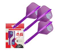 Target Japan K Flex Dart Flights and Shaft System, No.6 | Pack of 3 Kflex All In One Flight, Purple Limited Edition Darts Accessories | K-Flex Dart Stem - Medium (33mm)