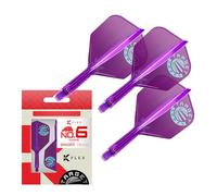 Target Japan K Flex Dart Flights and Shaft System, No.6 | Pack of 3 Kflex All In One Flight, Purple Limited Edition Darts Accessories | K-Flex Dart Stem - Short (19mm)