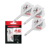 Target Japan K Flex Dart Flights and Shaft System, No.6 | Pack of 3 Kflex All In One Flight, White Paul Lim Darts Accessories | K-Flex Dart Stem - Short (19mm)