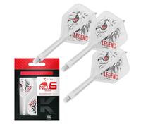Target Japan K Flex Dart Flights and Shaft System, No.6 | Pack of 3 Kflex All In One Flight, White Paul Lim Darts Accessories | K-Flex Dart Stem - Intermediate (26mm)