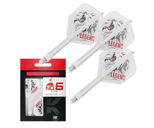 Target Japan K Flex Dart Flights and Shaft System, No.6 | Pack of 3 Kflex All In One Flight, White Paul Lim Darts Accessories | K-Flex Dart Stem - Intermediate (26mm)