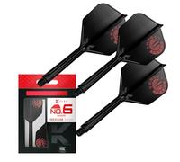 Target Japan K-FLEX LIMITED EDITION Black x Brick Red Flights and Shafts | Black x Brick Red Design | Shaft and Flight Integrated Design | 3-Piece Set | Professional Dart Accessories (33mm NO6 (Shape