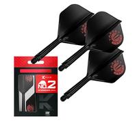 Target Japan K-FLEX LIMITED EDITION Black x Brick Red Flights and Shafts | Black x Brick Red Design | Shaft and Flight Integrated Design | 3 Piece | Professional Dart Accessories (26mm NO2 (Standard))