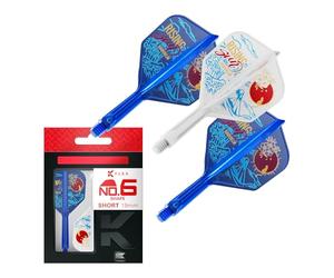 Target Japan K-Flex Rising Sun Haruki Muramatsu No.6 KFlex Dart Flights and Shafts | Pack of 3 K Flex Player Edition Accessories | KFlex Dart Shafts, Short (19mm)