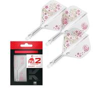Target Japan K-Flex Smash Clear Integrated Flights and Shafts, No.2 Standard - Short (19mm) | K Flex Junya Koikawa, Dragon & Flower Design, Pack of 3 KFlex, Professional Dart Accessories