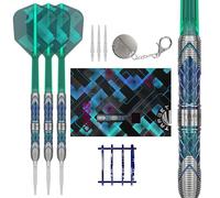Target Japan Kaze Series Ceros 03 Steel Tip Darts with Kflex, 22G/24G/26G | 90% Tungsten Barrel Dart Set, K-Flex Flights and Shafts, Storm Swiss Points, LNC Point, Stand & Storage Tin Box