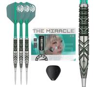 TARGET Japan Mikuru Suzuki The Miracle G6 90% Tungsten K-Flex Swiss Point Steel Tip Darts Set, 23G | KFlex Dart Flight, Swiss Storm Nano Points, Silver & Green Steel Dart Tips with K Flex