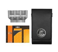 Target Japan Milli Case | Steel and Soft Tip Holder Made from Genuine Leather | 1 Fully Assembled Darts & Accessories | Dart Holder with Zip Lock Pouches, Store Flights, Shafts & Swiss Point | Black