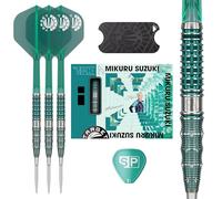 Target Japan Miracle G7 Steel Tip Darts with Kflex, 23G/25G | 95% Tungsten Dart Set, K-Flex Flights & Shafts No.2, Nano Storm Swiss Point Tips, Mikuru Suzuki Gen 7, Storage Tin & Point Guard/Stand