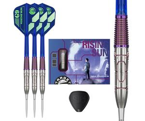 Target Japan Rising Sun G9 95% Tungsten K-Flex Swiss Point Steel Tip Darts Set, 23G | Haruki Muramatsu Dart Flight, Swiss Nano Points, K Flex No.6 Shape Flights and Shafts