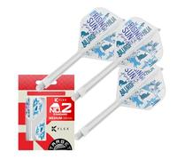 Target Japan Rising Sun K Flex Dart Flights and Shaft System, No.2 Standard/No.6 Shape | Pack of 3 Kflex All In One Flight, Haruki Muramatsu Accessories | K-Flex Dart Stem - Short/Intermediate/Medium