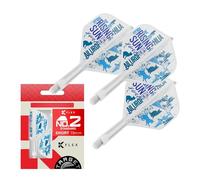 Target Japan Rising Sun K Flex Dart Flights and Shaft System, No.2 Standard/No.6 Shape | Pack of 3 Kflex All In One Flight, Haruki Muramatsu Accessories | K-Flex Dart Stem - Short/Intermediate/Medium