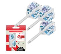 Target Japan Rising Sun K Flex Dart Flights and Shaft System, No.2 Standard/No.6 Shape | Pack of 3 Kflex All In One Flight, Haruki Muramatsu Accessories | K-Flex Dart Stem - Short/Intermediate/Medium