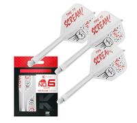 Target Japan Scream K Flex Dart Flights and Shaft System, No.6 | Pack of 3 Kflex All In One Flight, Player Edition Akito Yamagata Darts Accessories | K-Flex Dart Stem - Medium (33mm)