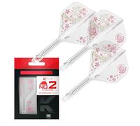 Target Japan Smash K Flex Dart Flights and Shaft System, No.2 | Pack of 3 Kflex All In One Flight, Player Edition Junya Koikawa Darts Accessories | K-Flex Dart Stem - Intermediate (26mm)