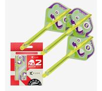 Target Japan Xeno K Flex Dart Flights and Shaft System, No.2 (Medium, 33mm) | Pack of 3 Kflex All In One Flight, Player Edition Motomu Sakai Darts Accessories | K-Flex Dart Stem