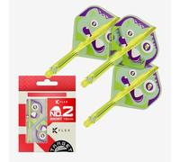 Target Japan Xeno K Flex Dart Flights and Shaft System, No.2 (Short, 19mm) | Pack of 3 Kflex All In One Flight, Player Edition Motomu Sakai Darts Accessories | K-Flex Dart Stem