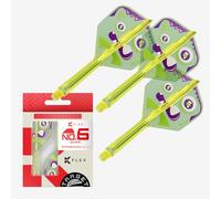 Target Japan Xeno K Flex Dart Flights and Shaft System, No.6 (Intermediate, 26mm) | Pack of 3 Kflex All In One Flight, Player Edition Motomu Sakai Darts Accessories | K-Flex Dart Stem