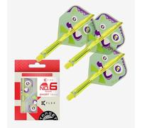 Target Japan Xeno K Flex Dart Flights and Shaft System, No.6 (Short, 19mm) | Pack of 3 Kflex All In One Flight, Player Edition Motomu Sakai Darts Accessories | K-Flex Dart Stem