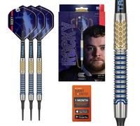 TARGET Darts Josh Rock Gen 1 Soft Tip Darts, 90% Tungsten Darts, Generation 1, 20G | Pixel Tip Dart Set, Player Edition Darts with Black Electronic Soft Tips