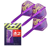 Target Darts Luke Littler World Champion K Flex Flights and Shaft System, No.2 | The Nuke 2025 Edition Kflex, All In One Integrated Flights and Shafts (Pack of 3) - Intermediate, 26mm