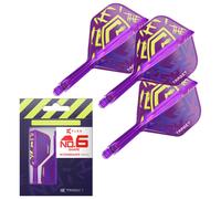 TARGET Darts Luke Littler World Champion K Flex Flights and Shaft System, No.6 | The Nuke 2025 Edition Kflex, All In One Integrated Flights and Shafts (Pack of 3) - Intermediate, 26mm