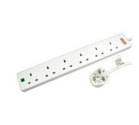 Target RB-05M06SPD Uk Power Extension 5M 6 Uk Ports White 13 Amp Fuse Surge Prot