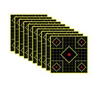 Target Stickers - Self-Adhesive Reactive Targets | 10 Sheets 12x12 Inch Precision Grid Splatter Fluorescent Yellow Target Paper For Training And Recreational Play