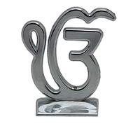 Target Store Sikh Religious Symbol EK Onkar Idol | Ik Onkar Silver Metal Statue for Car Dashboard | Mandir Temple Puja Murti | Home Decor | Office Table Showpiece
