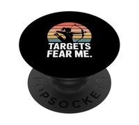 Targets Fear Me Female Archer Archery Sunset PopSockets Adhesive PopGrip