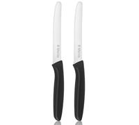 targizer Tomato Knife,Black Kitchen Knives Set of 2,Stainless Steel Sharp Serrated Edge Dinner Knives,Small Utility Knife of Cutting Tamatoes,Vegetables,Fruit,Dishwasher-Safe, Rustproof,