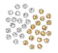 Targonix 100 Pcs Christmas Jingle Bells for Crafts, 12mm Gold and Silver Metal Bells for DIY Decorations, Gift Wrapping, and Christmas Tree Décor