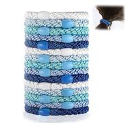 Targonix 15Pcs Hair Ties for Kknekki Blue Elastic Hair Bands for Women Girls No Crease Soft Ponytail Holders Stylish Bobbles for Daily Use and Workouts