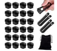 TARGONIX 24 Pcs 19mm Wheel Nut Covers with Removal Tool Black Car Wheel Bolt Caps Universal Alloy Rim Screw Protectors for Most Vehicles