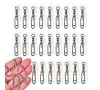 TARGONIX 25 Pcs Fishing Quick Change Snap Swivels Black Brass and Stainless Steel Strong Connector for Lures Hooks and Rigs Ideal for Freshwater and Sea Fishing