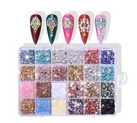 Targonix 3500 PCS Flatback Nail Gems 24 Colours Bedazzling Kit, Resin Rhinestones for Nail Art and DIY Crafts, Gems for Crafting Jewellery Clothes and Phone Cases