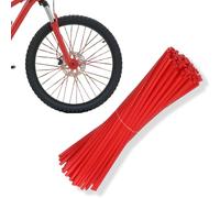 TARGONIX 72Pcs Red Spoke Covers for Motorcycle and Bicycle Wheels, Plastic Bike Spokes Tubes for Wheel Decoration and Protection, Easy Fit Wheel Reflector Covers for Off-Road Bikes and Wheelchairs