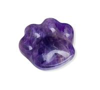 Targonix Amethyst Crystal Cat Paw Ornament, Natural Healing Crystals and Worry Stones for Anxiety Relief, Purple Gemstone Decoration and Crystal Gifts for Cat Lovers and Home Display