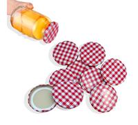 Targonix Jam Jar Lids 63mm Red Gingham Screw Top Covers Set of 12 Twist Off Replacement Caps for Preserving Jars Storage and Jam Making