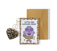 TARGONIX Leopard Print Gift Set with Heart Keychain and Greeting Card, Stylish Leopard Print Gifts for Women and Girls, Ideal for Birthday, Party and Thank You Occasions