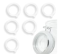 Targonix Silicone Jar Seals Set of 6 White Gaskets for Mason Regular Mouth Glass Canning Jars 9.5 cm Airtight Replacement Rings for Kitchen Food Preserving