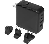 Targus APA109GL 100W GaN USB-C Wall Charger - With International Travel Plugs