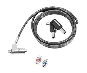 Targus DEFCON 3-in-1 Lock, Keyed Cable Retail Lock for Laptop Computer and Desktop Security Cable (ASP85GL)
