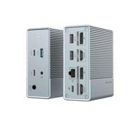 Targus HDG212B-GL. Connectivity technology: Wired Host interface: USB 3.2 Gen 1 (3.1 Gen 1) Type-C USB Power Delivery up to: 100 W. Ethernet LAN data rates: 1000 Mbit/s. Product colour: Grey. Width: 89 mm Depth: 42.9 mm Height: 106.7 mm